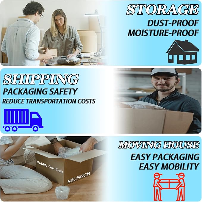 50Pack10x12" Clear Bubble Out Bags, Double-Wall Cushioned Pouch for Packing | Double-Wall Shockproof Bubble Cushioning,Lightweight Durable,Ideal for Shipping,Moving Fragile Small Items Storage