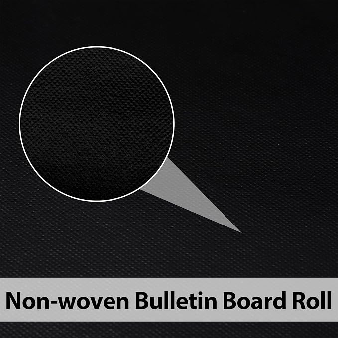 Black Bulletin Board Roll 15.7 in x 36 ft Reusable Non-Woven Fabric Background Roll for Classroom Fade Resistant Waterproof Erasable Black Bulletin Board Decor for School Office Arts Crafts Wall Decor