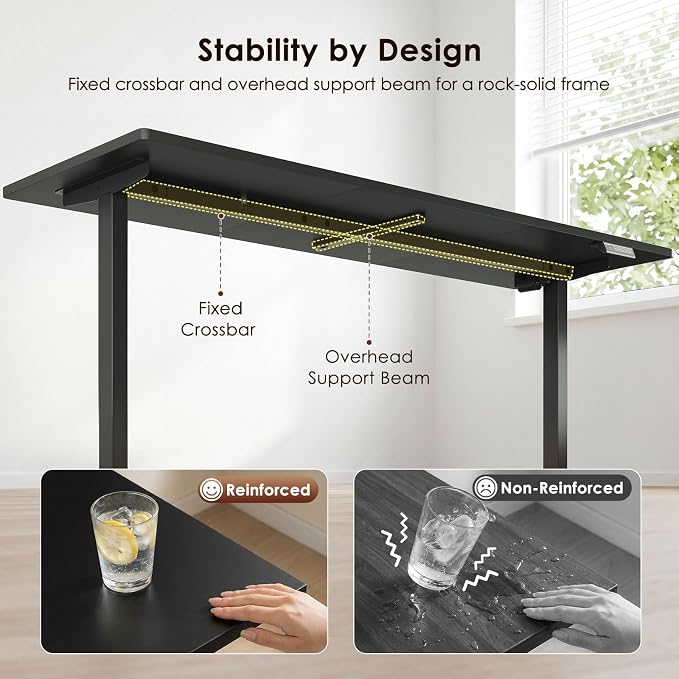 63 Inch L Shaped Electric Standing Desk with Cabinet Sets, Black | Mobile Drawers & File Cabinet Sets for Flexible Layout, Height Adjustable Executive Stand Up Desk for Home Office Workstation