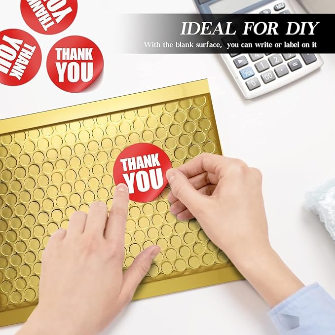 Fuxury Bubble Mailers 6x10" 300 Pack, Strong Adhesion and Thick Metallic Bubble Envelopes,Waterproof Padded Envelopes,Durable Padded Mailers Packing Bag for Jewelry, Makeup Supplies，Bulk #0 Gold