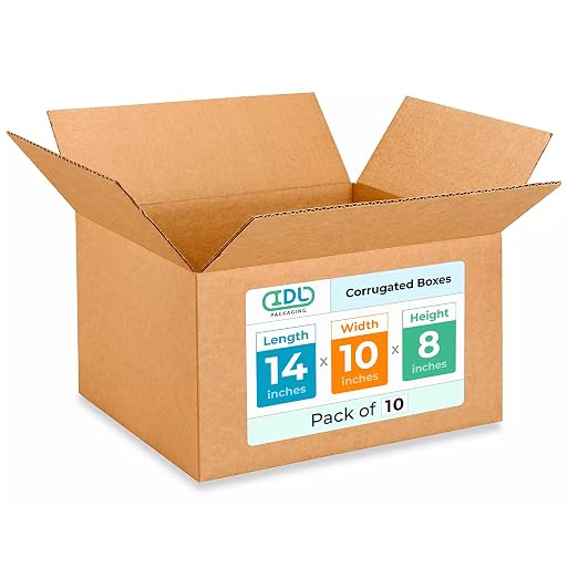 Medium Moving & Shipping Boxes 14x10x8 inches (10-Pack) - Extra Strength 200 lb vs Regular - Corrugated Packaging Boxes for USPS/UPS/FEDEX - Box for Shipping - Heavy Duty Box by IDL Packaging | Extra Strength 200 lb vs Regular - Corrugated Packaging Bo...