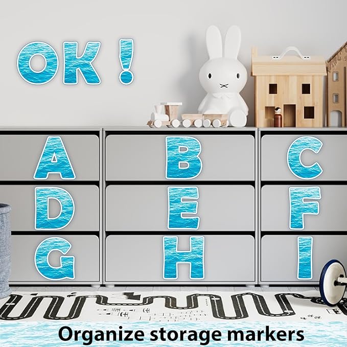 150 PCS Large 7" Bulletin Board Letters Set,Ocean Sea Classroom Alphabet Cutout Letter for Bulletin Board Display Home School, A Great Helper to Inspire Students' Learning Interest