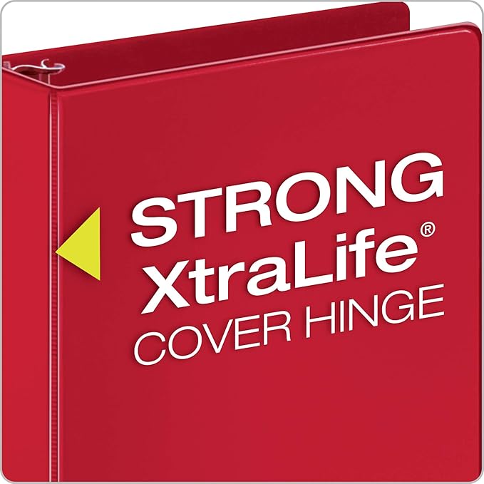 Cardinal 3 Ring Binders, Binders for School and Office, Durable 2 Inch Binder with Round Rings, Holds 475-Sheets, ClearVue Covers, Non-Stick, PVC-Free, Assorted Colors, 4 Pack (29311)