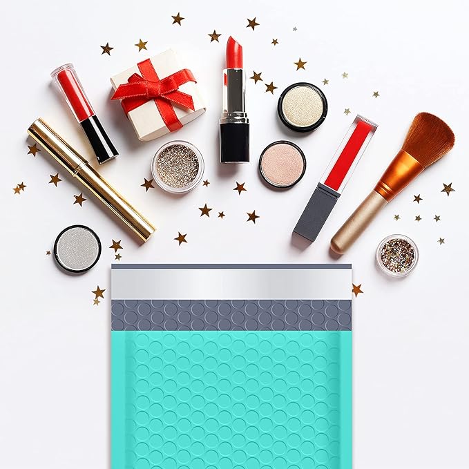 UCGOU Bubble Mailers 6x10 Inch Teal 25 Pack Usable Size 6x9" Padded Envelopes Small Business Mailing Packages Opaque Self Seal Adhesive Waterproof Boutique Shipping Bag for Jewelry Makeup Supplies #0