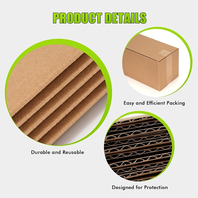 5 Pack 4x4x36 Inch Tall Corrugated Cardboard Boxes, 4"L x 4"W x 36"H Shipping Boxes - Shipping, Moving, Packaging, Mailing, Storage Box for Home or Business