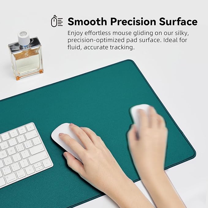 Waterproof Large Gaming Mouse Pad with Durable Stitched Edges, Non-Slip Rubber Base, Grainy Jacquard Mouse Mat Desk Pad for Home Office Gaming, 31.5''x11.8''x0.12'', Matte Green