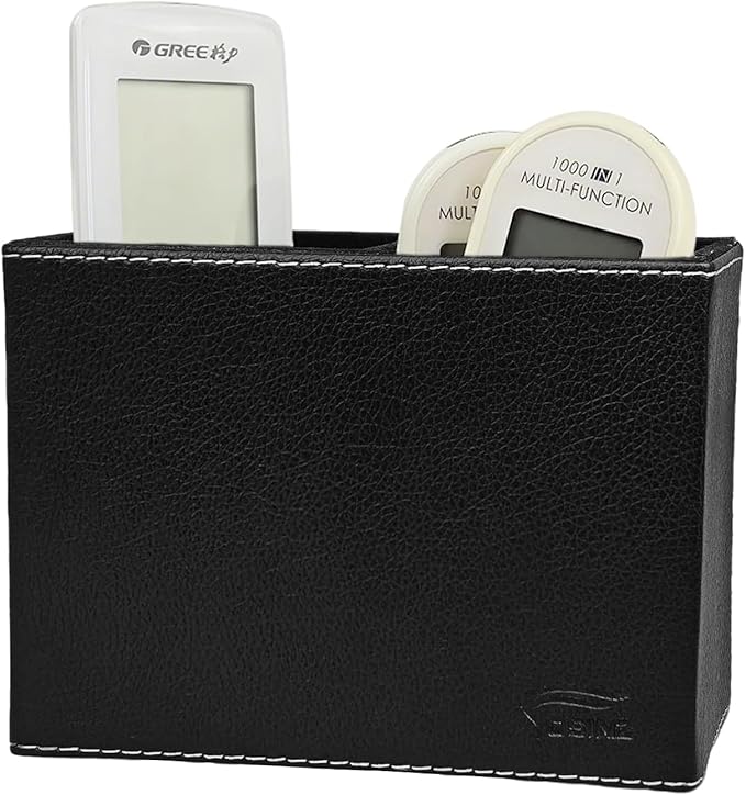 Black Pen Holder, Double Slots Leather Pencil Holder, Elegant Pen Holder for Desk, Stationery Organizer for School Office Home Dorm