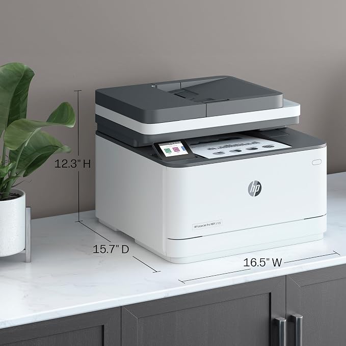 HP LaserJet Pro MFP 3105sdw Wireless Printer, Print, scan, Copy, Fast speeds, Easy Setup, Mobile Printing, Advanced Security, Best-for-Office, AI-Capable (3G646A)