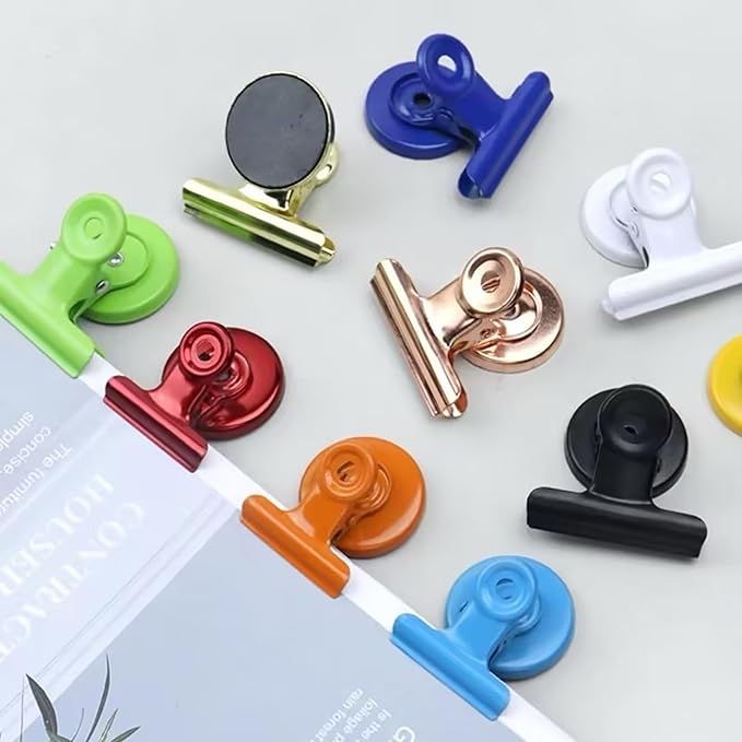 Strong Magnetic Clips, 20 Pack, 1.2 Inch, 30 mm, High-Gloss Green, Refrigerator Magnet Clips, Medium Clip Magnets, Office Supplies, Photo Displays