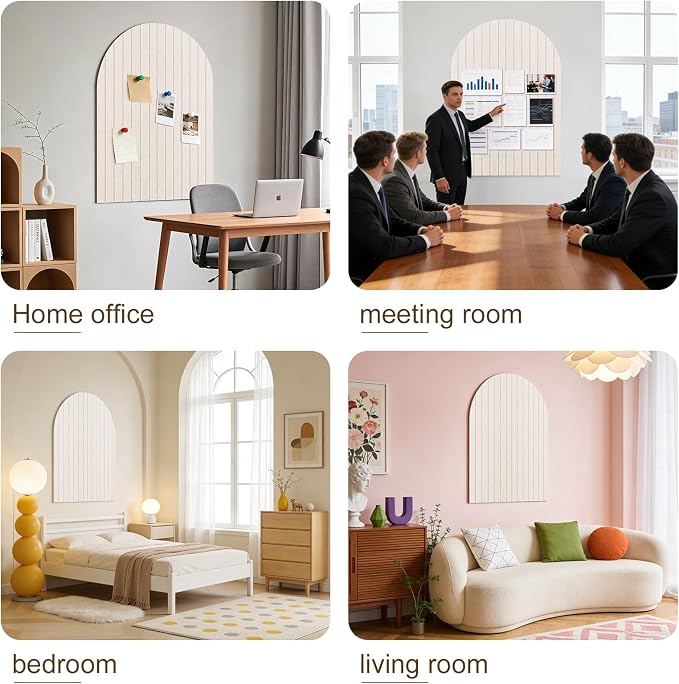 Felt Bulletin Board Set, 6 Felt Cork Boards (Each 11.8" x 11.8") with 30 Push Pins, Modern Cork Board Alternative for Office, Classroom and Home Wall Decor（Beige）