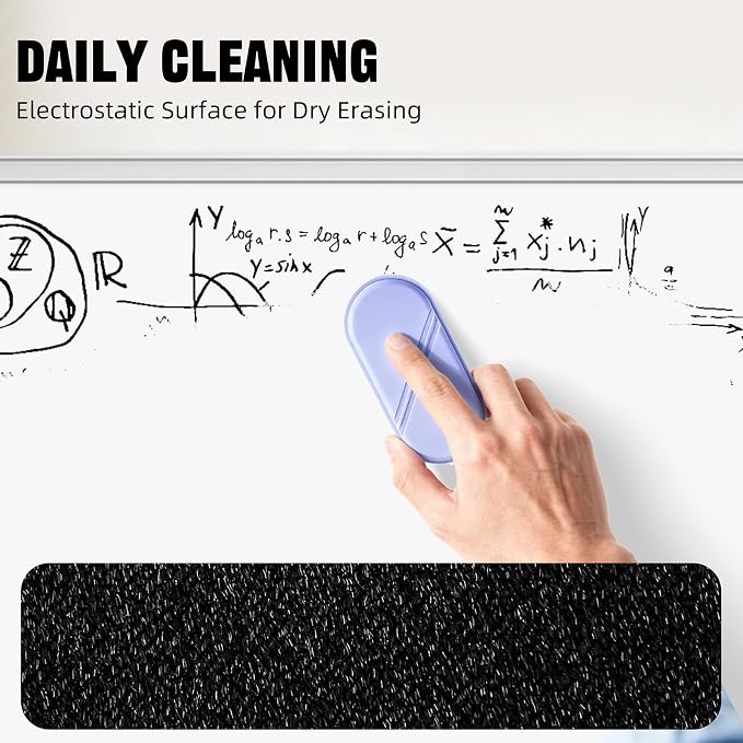 Magnetic Detachable Dry Erase Eraser, Glass Board Erasers, 1 Pack, Whiteboard Eraser for Dry Erase Board, Glass Board, Calendar Board, Office and School Supplies (Purple)