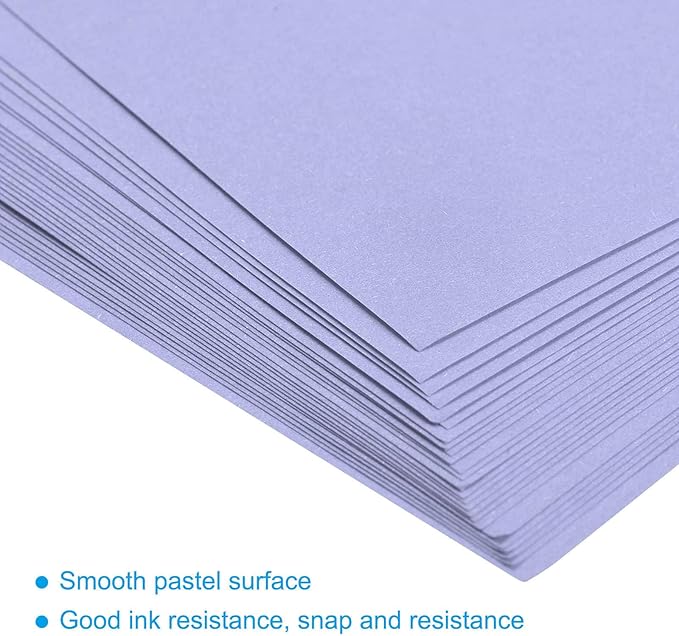 MECCANIXITY 100 Sheets Colored Copy Paper 8.3 x 5.8 Inch Printer Paper 80gsm Light Purple for Office Printing, Document Copying, Invitations, Forms, Art Projects