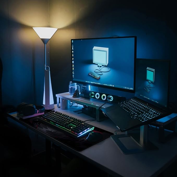MAY FLOWER Large Gaming Mouse Pad, Full Keyboard Mat, Long Laptop Mousepad, Computer Mouse Mat for Home and Office, Anti-Slip Rubber Base, 31.5 x 11.8 Inches (Dark Red Moon)