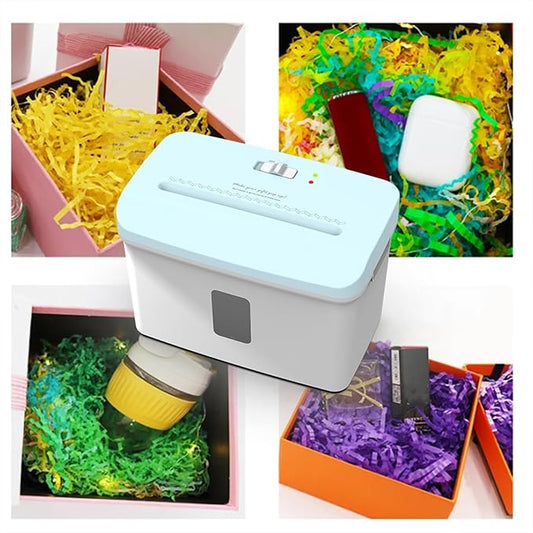 Crinkle Paper Shredded, Cut Paper Machine, Automatic Zig Zag Shredded, 7.5L Visible Transparent Window Capacity