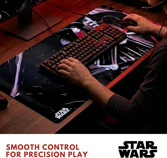 Star Wars Large Gaming Mouse Pad 31"x15" XL Computer Desk Mat, Anime | Star Wars anime gaming mouse pad,, Oversized 31x15in smooth fabric top, stitched edges, non-slip rubber base.