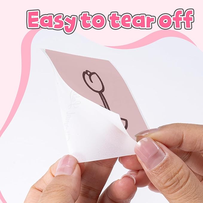 Phomemo Pink Self-Adhesive Thermal Paper, Glossy Printable Sticker Paper for Phomemo T02/T02Pro/Q02E/M02X/Y02C/Q02 Mini Sticker Printer, 50mm x 3.5m, Diameter 28mm, 3-Rolls, Image Time 20 Years