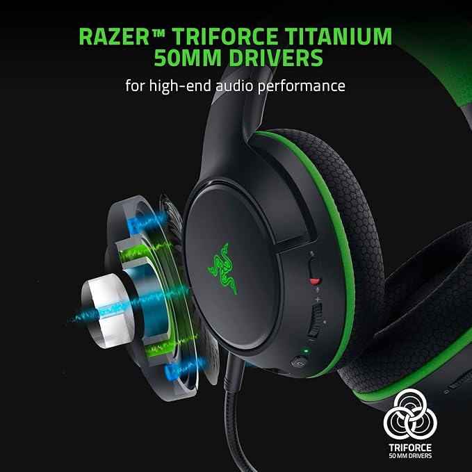 Wireless Xbox Gaming Headset: Razer Kaira Pro with Titanium Drivers & Supercardioid Mic - Black