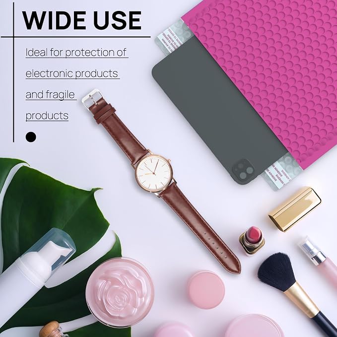 8.5x11 Inch Bubble Mailer 40 Pack, Waterproof Padded Envelopes with Strong Self-Seal Adhesive, Cushioning Shipping Bags with Bright Color for Small Business - Rose Red