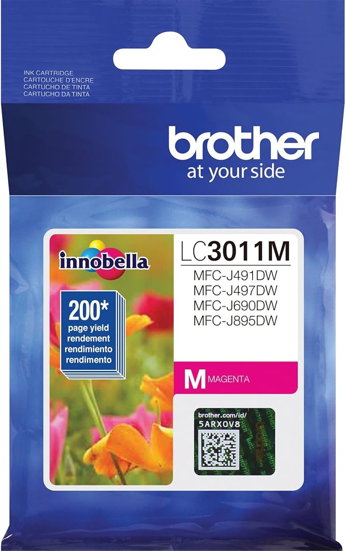 Brother Printer LC3011M Single Pack Standard Cartridge Yield Up to 200 Pages LC3011 Ink Magenta