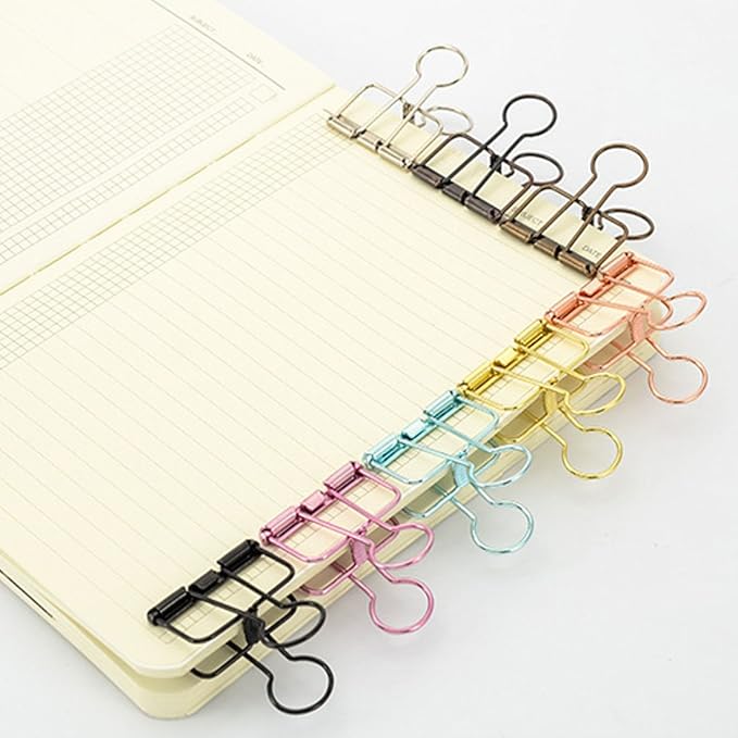 Hollow Out Paper Binder Clip Invoice Bill Clip Office Supplies Pack of 20 (S, Bronze)