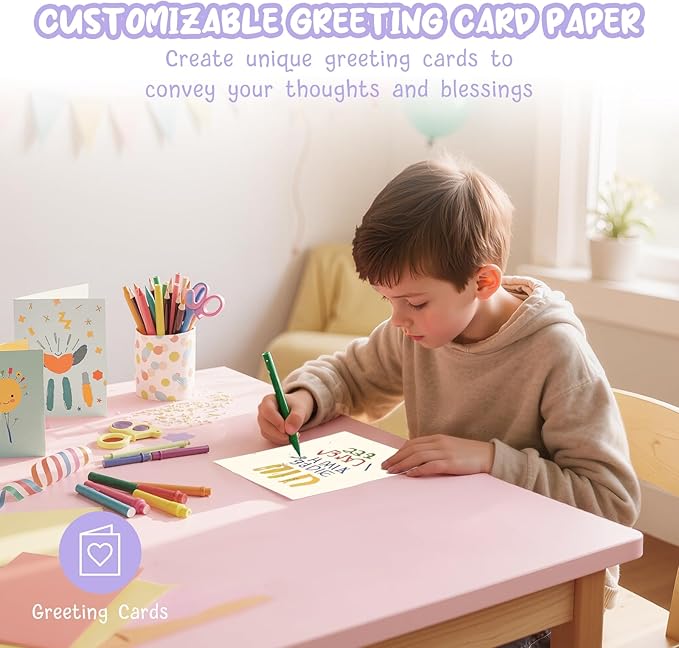 120 Sheets Cream Cardstock Printer Paper 8.5 x 11, Ivory Cardstock Paper, Construction Paper 8.5 x 11, Card Stock Paper 8.5x11, 200GSM Thick Cardstock for DIY Cards, Greeting Cards, Wedding Invitation