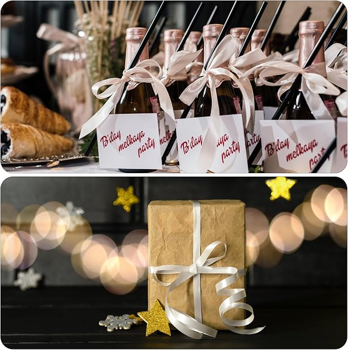 Hot Glue Gun Kit with 20 Glue Sticks and Double Faced White Ribbon, 3/8" x Continuous 25 Yards, Hard Shell Carrying Case, White Satin Ribbon Use for Bows Bouquet,Balloons,Gift Wrap,Floral Arrangement