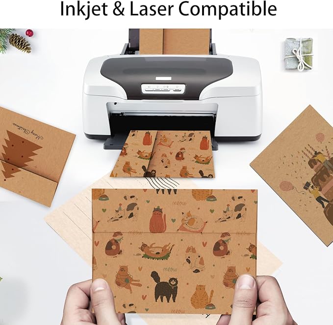 A4 Brown Kraft 4x6 Envelopes Self Seal 100 Pack, Goefun 4.25 x 6.25 Printable Greeting Card Envelopes for Card Making, Photos, Invitations, Weddings, Graduation, Baby Shower, 120 GSM