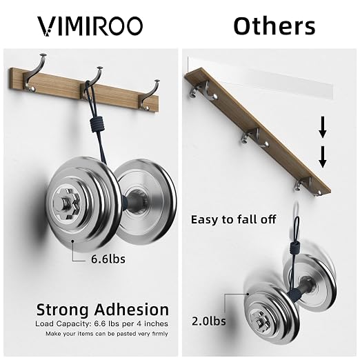 vimiroo 2 Pack Double Sided Tape Heavy Duty, Extra Large 16.4FT Nano Double Sided Mounting Tape, Transparent Strong Removable Adhesive Picture Hanging Strips, Wall Tape Sticky Poster Carpet Decor