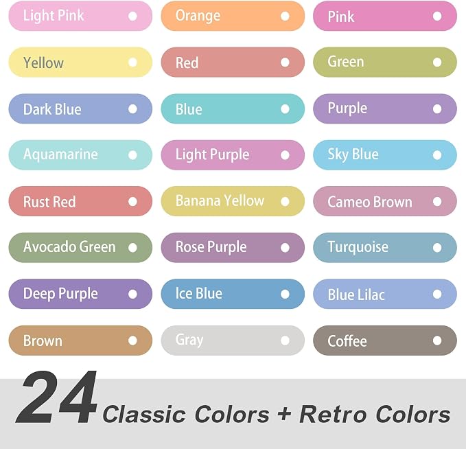 HANKU Pastel Highlighters No Bleed for Bible Study, 24 Assorted Colors | Dual Tip Bible Markers, Quick Dry Smooth Write, for Journaling Back to School Office Supplies Planner Accessories