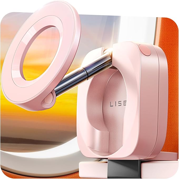 LISEN Airplane Travel Essentials for Flying Airplane Phone Holder for Desk | Pink Office Desk Accessories And Decor Room Decor For Women Airplane Gadgets For Long Flights Magsafe Phone Accessories