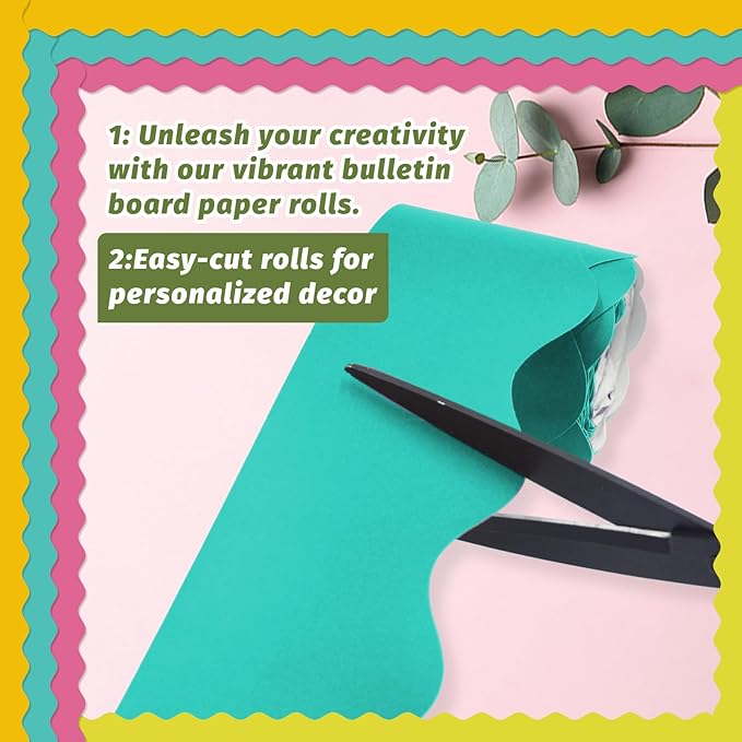 8 Rolls 262.4 Ft Bright Bulletin Board Borders Set - Decorations for Office, School Classroom Decor, Teachers & Home DIY - Posters & Birthday Parties - Board Trim （Groovy Color）