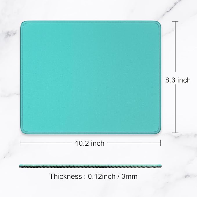 Hsurbtra Mouse Pad, Premium-Textured Square Mousepad 10.2 x 8.3 Inch, Stitched Edge Anti-Slip Waterproof Rubber Pretty Cute Computer Mat for Office Gaming Laptop Women Kids Malachite Green