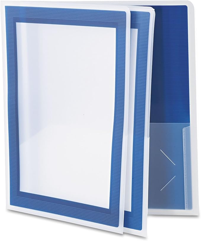 Avery Flexi-View Two Pocket Folders, Holds up to 50 Sheets, 2 Navy Blue Folders (47846)