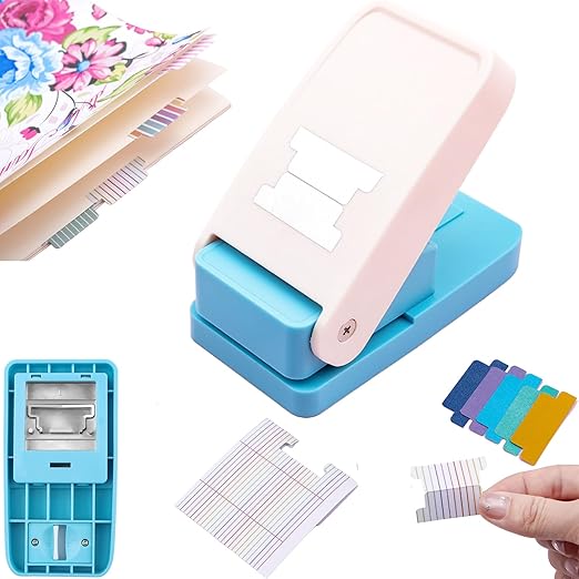 Tab Punch DIY Index Tabs Puncher Tag Punch Loose Leaf Separator Label Punch Craft Paper Punch for Scrapbooking, Journaling Tabs, Bible Tabs, Book Tabs, Notebooks, Planner Inserts, and More Projects