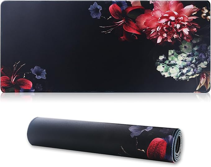 Gaming Mouse Pad,Large Mouse Pad Size 31.5x11.8 Thickness 0.12 inches,Premium-Textured Non-Slip & Waterproof Computer Mousepad with Stitched Edges for Gaming,Office & Home-80x30 Hua005