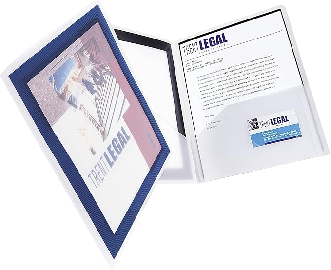 Avery Flexi-View Two Pocket Folders, Holds up to 50 Sheets, 2 Navy Blue Folders (47846)
