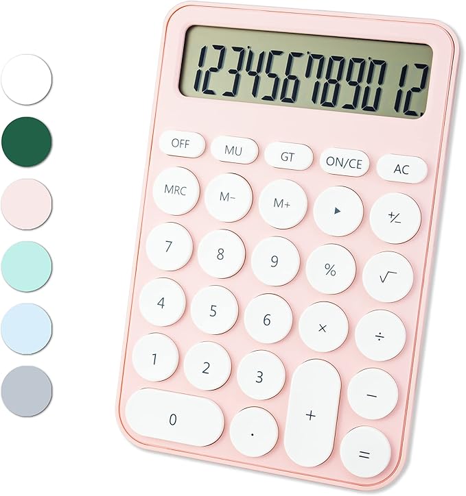 VEWINGL Standard Calculator, 12 Digit Large Display Desktop Calculator with Big Buttons for Office, School, Home & Business