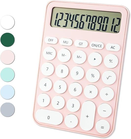 VEWINGL Standard Calculator, 12 Digit Large Display Desktop Calculator with Big Buttons for Office, School, Home & Business