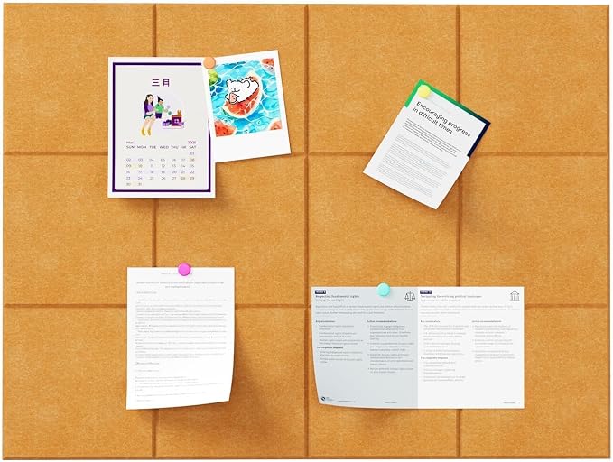Felt Bulletin Board Tiles, Cork Board Alternative, 48 x 36 in | 0.35 in modular felt wall tiles for notes, photos, schedules, reminders in offices, classrooms, home & office workspace