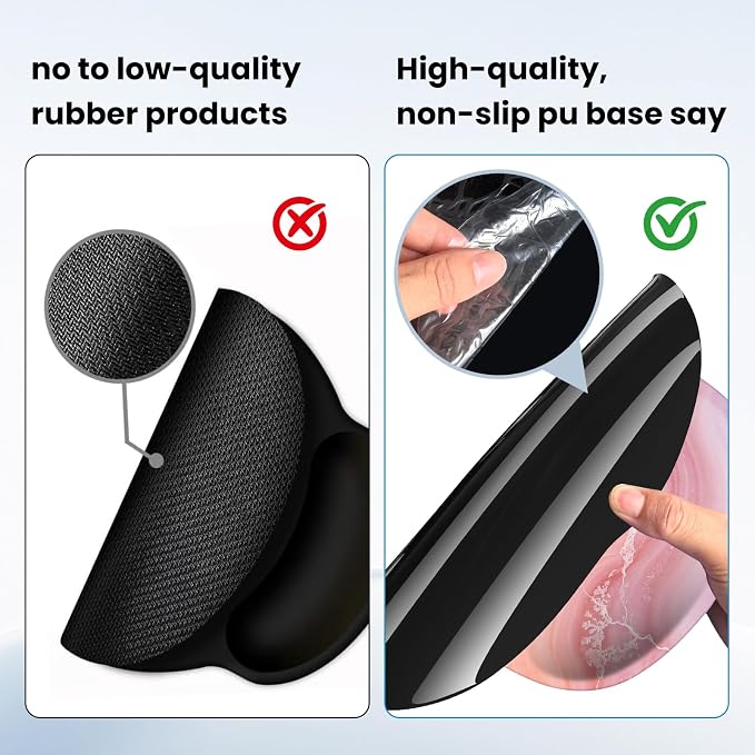 Mouse pad with Wrist Rest,Relieving Pain Memory Foam Computer pad, Ergonomic Desktop Mouse, Silicone Material Mouse pad, with Non-Slip PU Base (Marble)