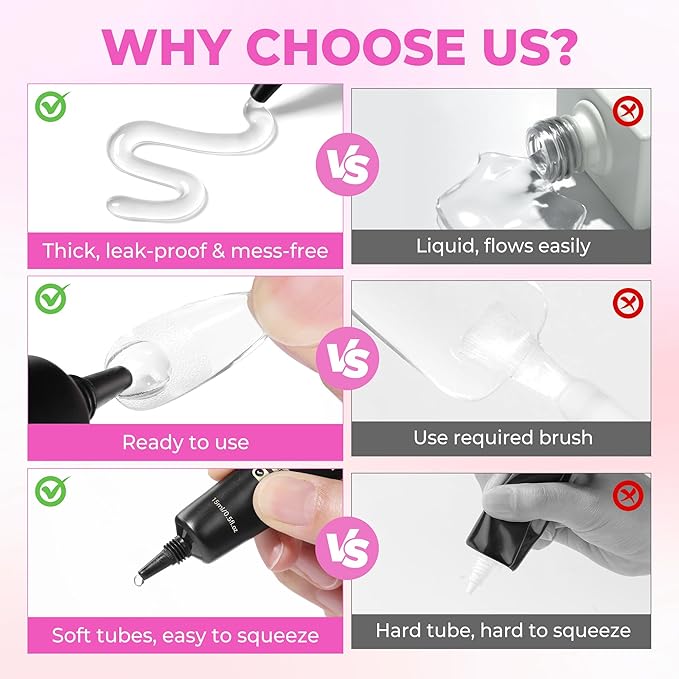 UNA GELLA Gel Nail Glue No U/V Light 15ml Strong-hold Formula | Super Strong Nail Glue for Press On Nails & Clear Acrylic Nails Tips Air-dry Easy Home DIY Salon, Portable for Daily