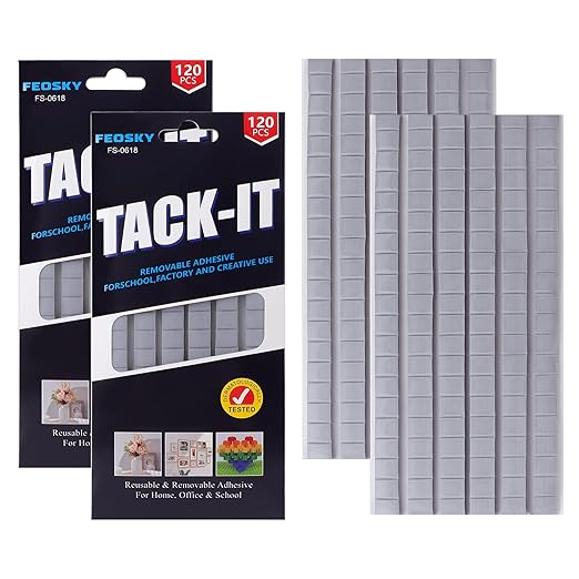 Feosky Adhesive Poster Sticky Tack Putty, Reusable and Removable Adhesive Putty, Mounting Putty for displaying Wall Paintings, Picture, Decoration, Crafts (Grey,Pack of 2)