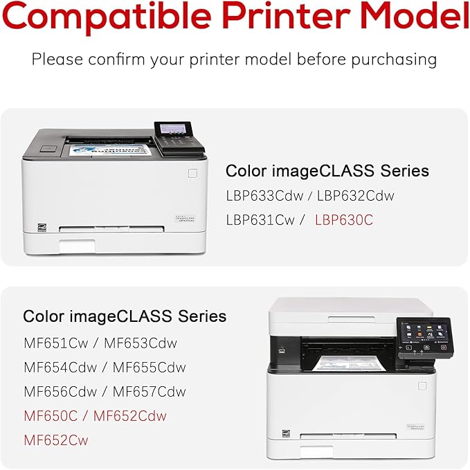 Compatible Canon 067H 067 Toner Cartridge Set Replacement for Canon 067H Compatible for Color ImageClass MF656Cdw LBP632Cdw MF654Cdw MF653Cdw LBP633Cdw MF650C LBP630C MF652Cw Printer 4 Pack