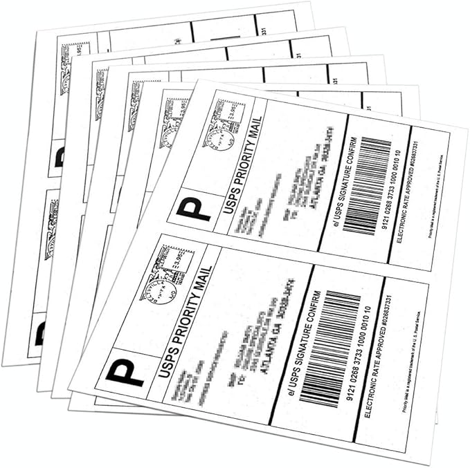 9527 Product 8.5" x 5.5" Half Sheet Self Adhesive Shipping Labels for Laser & Inkjet Printers, Easy to Peel Label, 500 Sheet 8.5 x 11 Address Labels, 2 Labels per Sheet (1000 Labels)