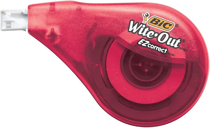 BIC Wite-Out Brand EZ Correct Correction Tape, Applies Dry, Translucent Dispenser Shows How Much Tape is Remaining (Pack of 9, 162 Count Total)