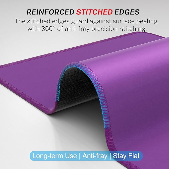 MROCO Mouse Pad [30% Larger] with Anti-Fray Stitched Edges, Premium-Textured Waterproof Surface, Non-Slip Rubber Base, Computer & Gaming Mouse Mat for Laptop, Office & Home, 8.5 x 11 in, Violet Purple