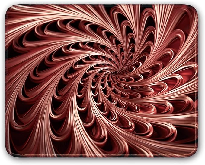 Spiral Geometric Patterns, Aesthetic Abstract Modern Gaming Mouse Pad, 26x21cm