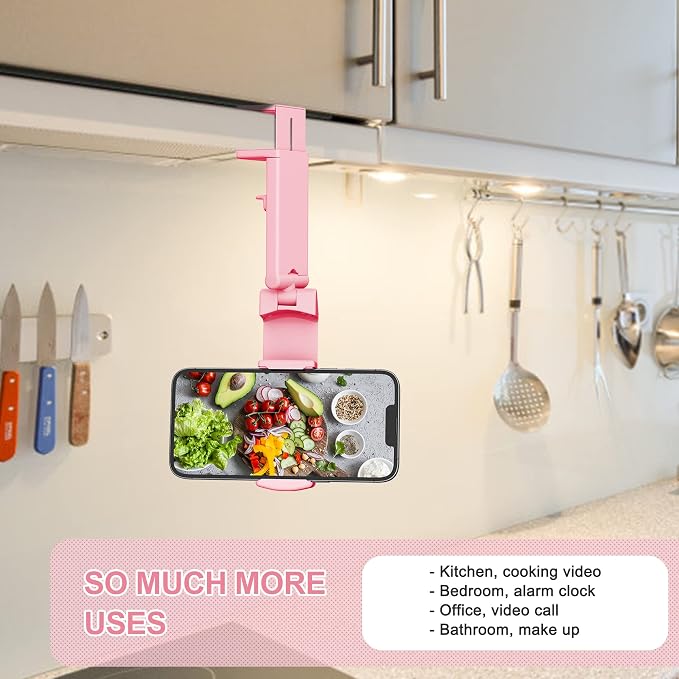 Perilogics Airplane Phone Holder Mount, Plane Travel Essentials | Universal in Flight Phone Stand, Hands Free, Dual 360° Rotatio, Must Haves Airplane Travel Accessory, (2‑Pack, Black/Pink)