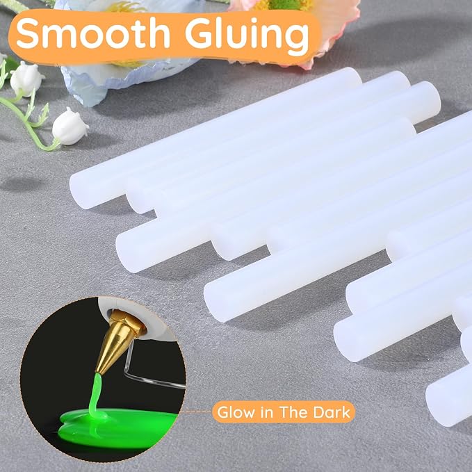 Glow in The Dark Glue Sticks Bulk, 36 Pack Sealing Wax Sticks for Stamp Seals Crafting DIY Art Gluing Project Low and High Temp Car Dent Repair Sealing, 4" Long x 0.43" Dia
