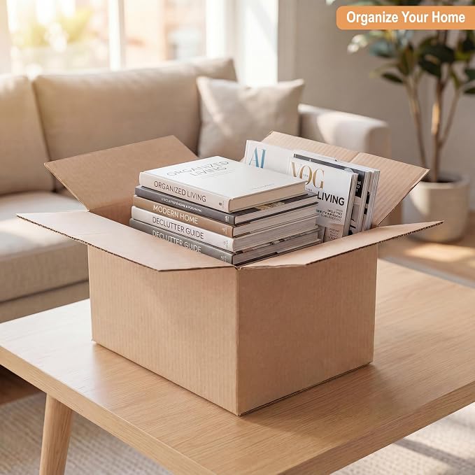 BOARDS+ Sturdy Cardboard Shipping Boxes 10x7x5 (45 Pack), Medium Mailing Boxes For Small Business for Packing, Moving and Storage